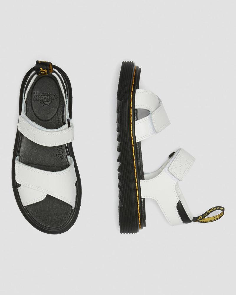 Sandalias Dr Martens Junior Vossie Cuero Niños Blancos | MX 103FDN